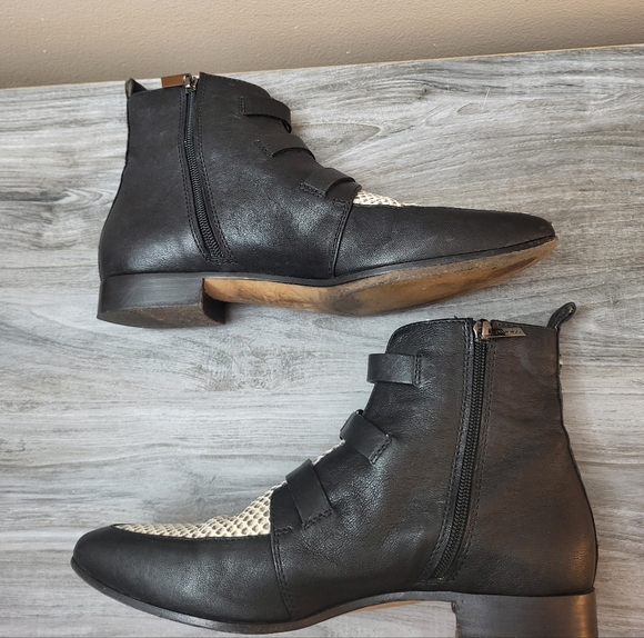 Jimmy Choo Marlin Black & Snake Embossed Leather Ankle Boots Size 40 - Picture 6 of 13